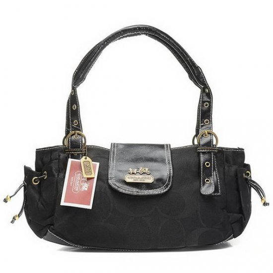 Coach Logo Signature Small Black Totes EGX - Click Image to Close